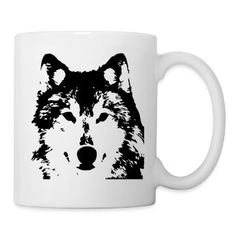 Loup complot - Mug blanc - blanc - Droite