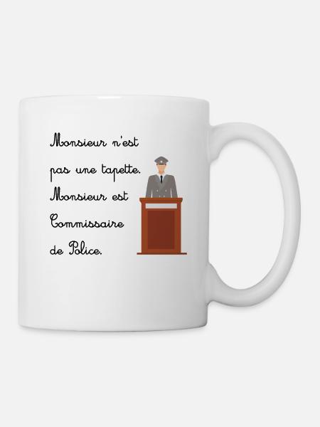 message humoristique commissaire de police - Mug blanc - blanc