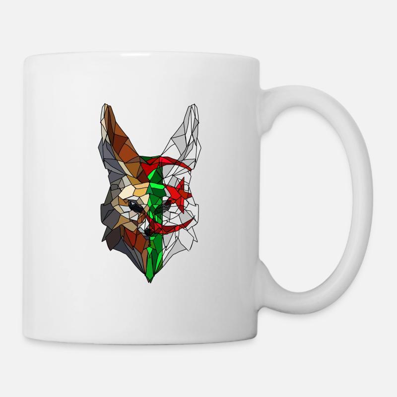 Fennec et drapeau de l'Algérie en polysphère - Mug blanc - blanc
