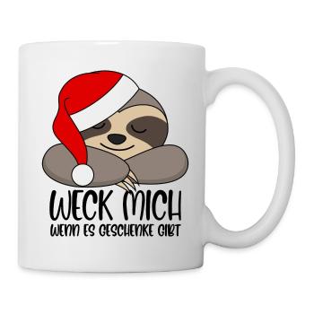 Paresseux Santa Weck moi quand il y a des cadeaux - Mug blanc - blanc - Droite