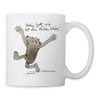Janosch Bär Schönes Leben Spruch - Tasse - Weiß - Rechts