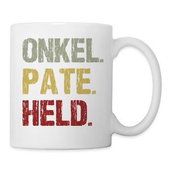 Onkel Pate Held Patenonkel Neffe Nichte Geschenk - Tasse - Weiß - Rechts