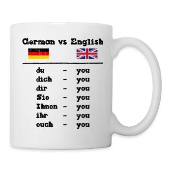 German Vs English Deutsch Gegen Englisch Geschenk - Tasse - Weiß - Rechts
