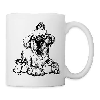 Labrador with chicks - Mug - white - Right