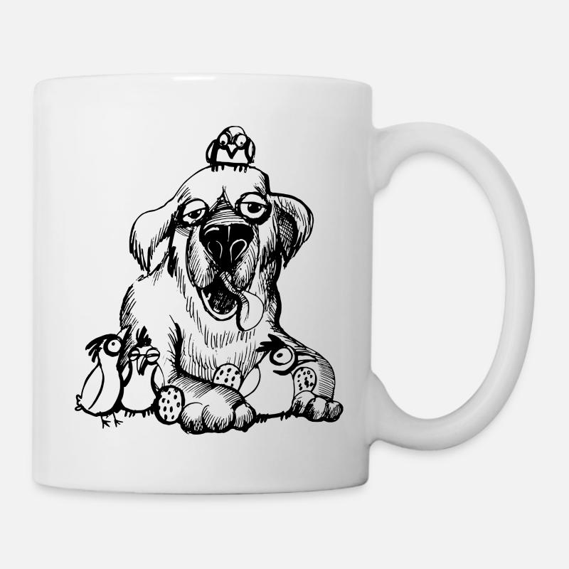 Labrador mit Küken - Tasse - Weiß