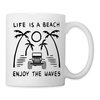 Jeep Life Is A Beach Enjoy The Waves - Mug blanc - blanc - Droite