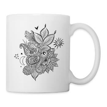 Mandala soleil lune et terre - Mug blanc - blanc - Droite
