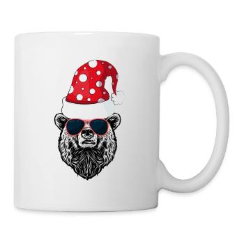 Santa Bear Gift/ Beary Christmas/ Bear Christmas - Mug - white - Right