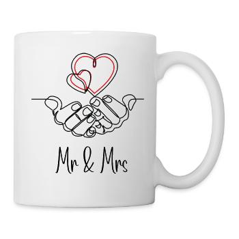 Mr and Mrs couple couple wedding design - Mug - white - Right