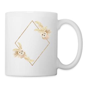 Pampasgras Raute Design Idee - Tasse - Weiß - Rechts