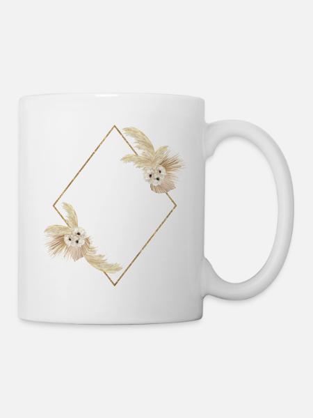 Pampasgras Raute Design Idee - Tasse - Weiß