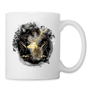 golden stag / king of the forest / costume / hunting - Mug - white - Right
