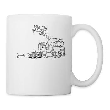 5Axle truck with loading crane2 - Mug - white - Right