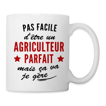 agriculteur parfait / humour paysan agriculteur - Mug blanc - blanc - Droite