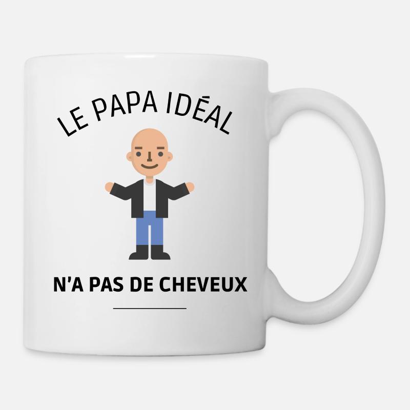 LE PAPA IDÉAL N'A PAS DE CHEVEUX - Mug blanc - blanc