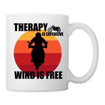La thérapie coûte cher, le vent est gratuit - Mug blanc - blanc - Droite