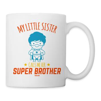 Frères et sœurs super-héros frère soeur - Mug blanc - blanc - Droite