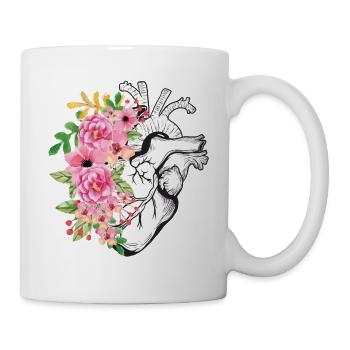 Heart And Flowers - Mug - white - Right