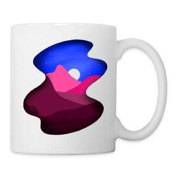 Peinture numérique paysage Nightsky en bleu rose - Mug blanc - blanc - Droite