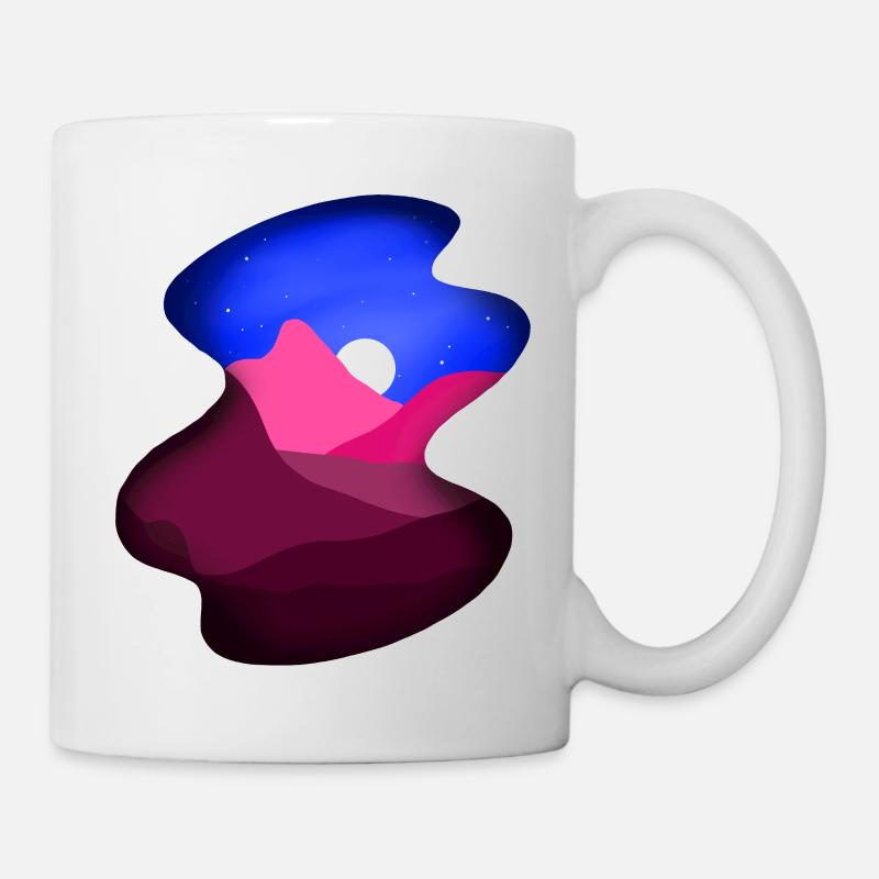 Peinture numérique paysage Nightsky en bleu rose - Mug blanc - blanc