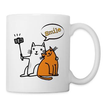 Sourire Chat Chats Drôle Drôle - Mug blanc - blanc - Droite