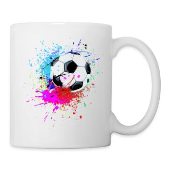 Colorful soccer splash design - Mug - white - Right