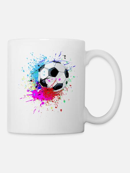 Conception de splash de football coloré - Mug blanc - blanc