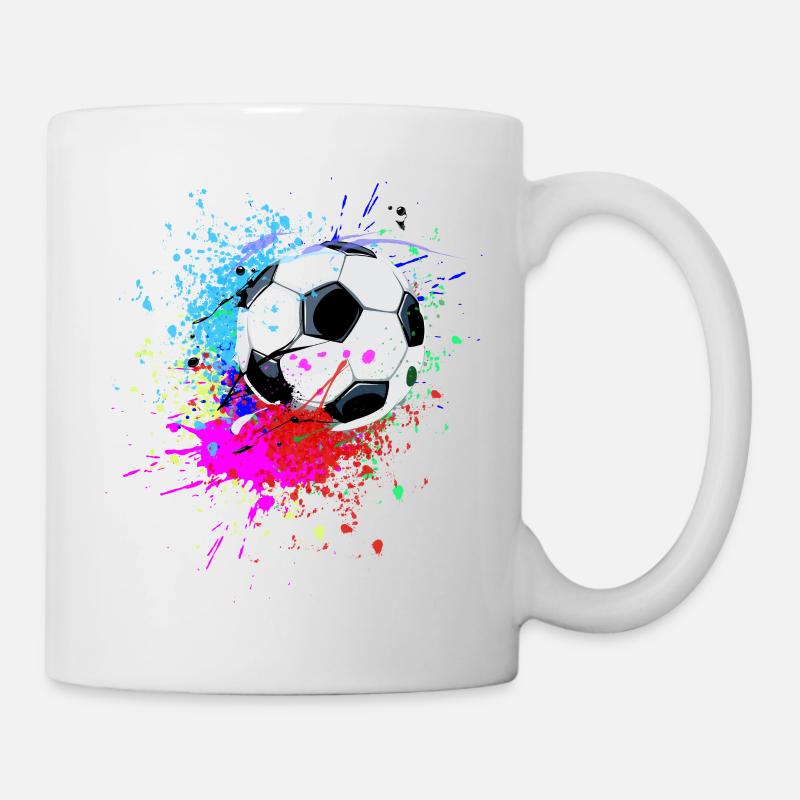Bunter Fußball Splash Design - Tasse - Weiß