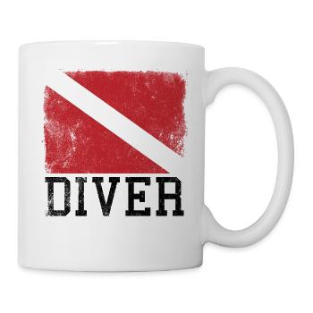 Diver Flag Sub Schnorcheln Tauchen - Tasse - Weiß - Rechts