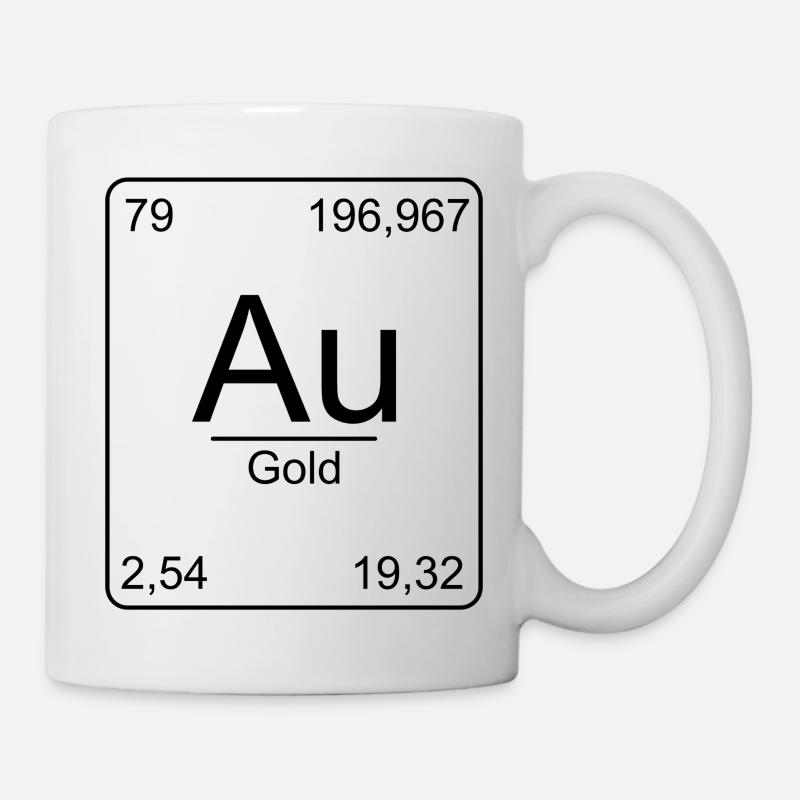 Gold, Periodic Table, Chemistry, Physics, Element - Mug - white