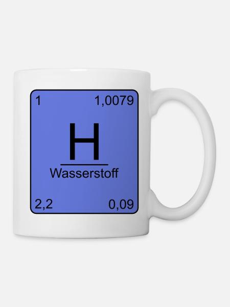 Wasserstoff, Periodensystem, Chemie, Physik - Tasse - Weiß