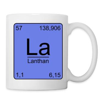 Lanthane, tableau périodique, chimie - Mug blanc - blanc - Droite