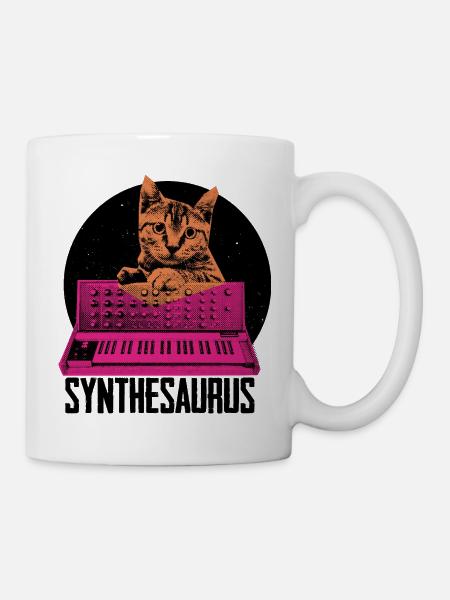 Synthétiseur Analogique Vintage Vintage Retrowave - Mug blanc - blanc