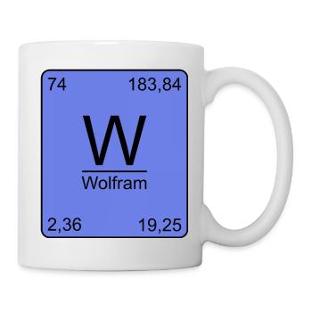 Wolfram, Periodensystem, Chemie, Physik, Element, - Tasse - Weiß - Rechts