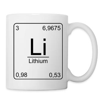 Lithium, Periodensystem, Chemie, Physik, Element - Tasse - Weiß - Rechts