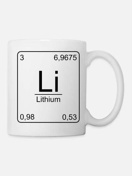 Lithium, Periodensystem, Chemie, Physik, Element - Tasse - Weiß