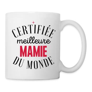 Certifiée meilleure mamie, cadeau grand mère - Mug blanc - blanc - Droite