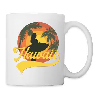 Hawaii Surfer Girl in Sunset - Tasse - Weiß - Rechts