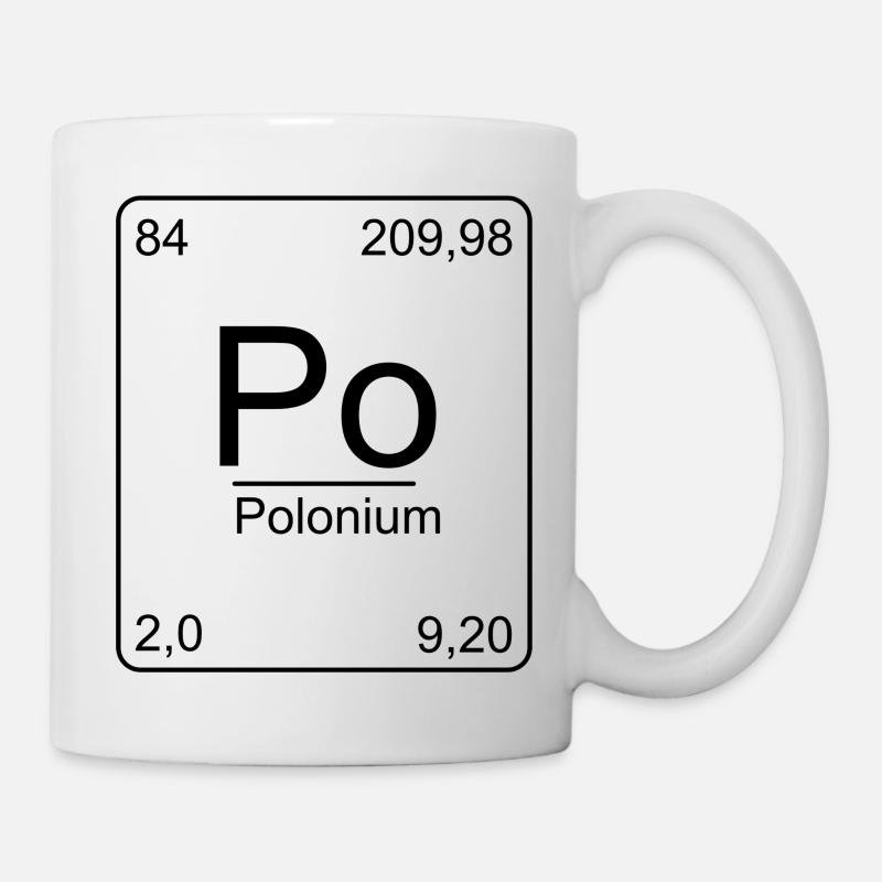 Polonium, tableau périodique, chimie, physique, élément, - Mug blanc - blanc