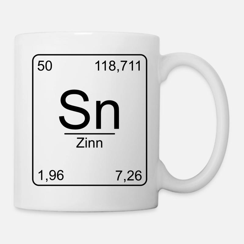 Étain, Tableau périodique, Chimie, Physique, Élément, Per - Mug blanc - blanc