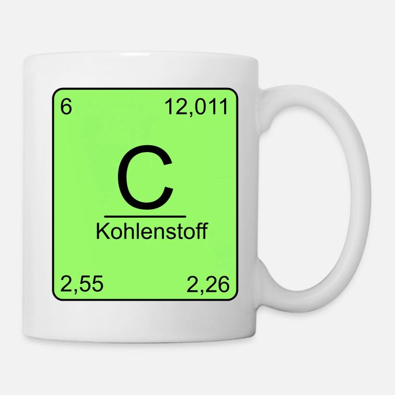 Kohlenstoff, Periodensystem, Chemie, Physik, Eleme - Tasse - Weiß