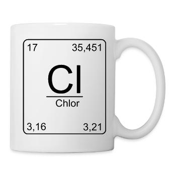 Chlor, Periodensystem, Chemie, Physik, Element, Pe - Tasse - Weiß - Rechts