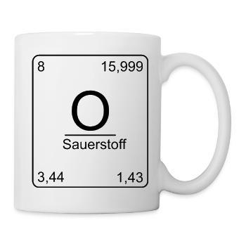 Sauerstoff, Periodensystem, Chemie, Physik, Elemen - Tasse - Weiß - Rechts