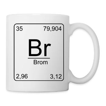 Brom, Periodensystem, Chemie, Physik, Element, Per - Tasse - Weiß - Rechts
