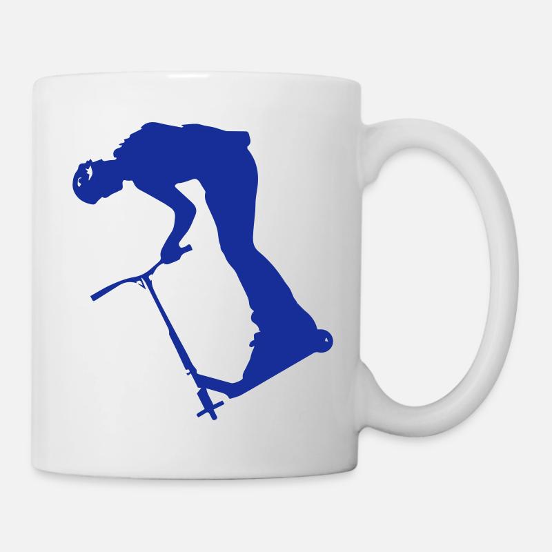 Stunt Scooter Rider in Action BLUE - Mug - white