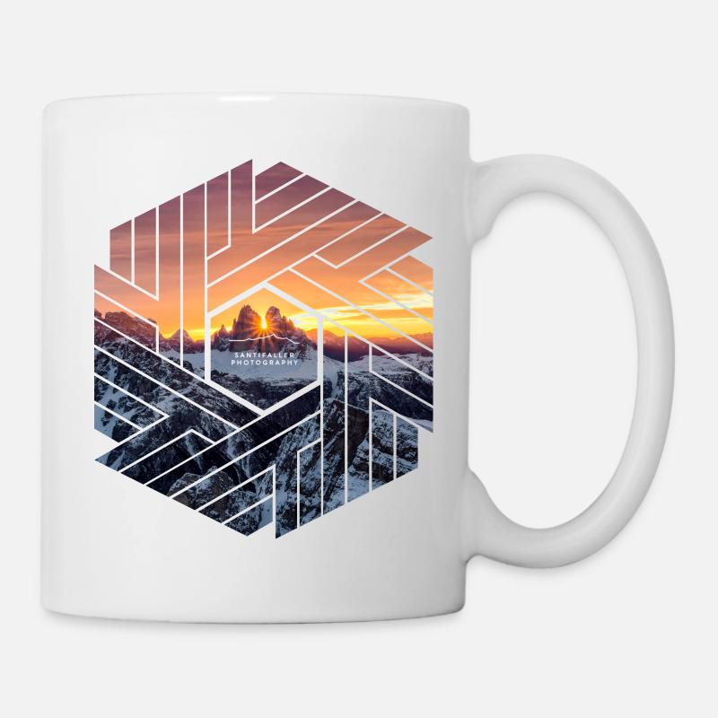 Drei Zinnen Dolomiten Berglandschaft - Tasse - Weiß