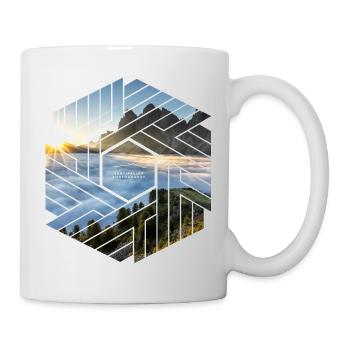 Dolomiten Berglandschaft Grafikdesign - Tasse - Weiß - Rechts