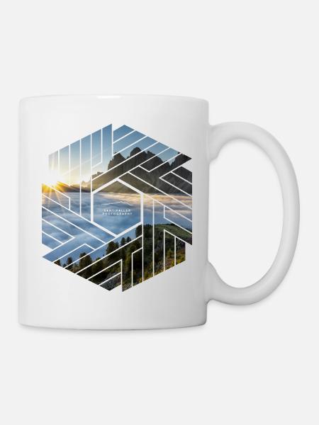 Dolomites mountain landscape graphic design - Mug - white