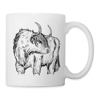 Highland Rind Dessin - Mug blanc - blanc - Droite