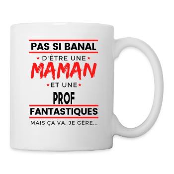 PROF et Maman cadeau pour mère - Mug blanc - blanc - Droite